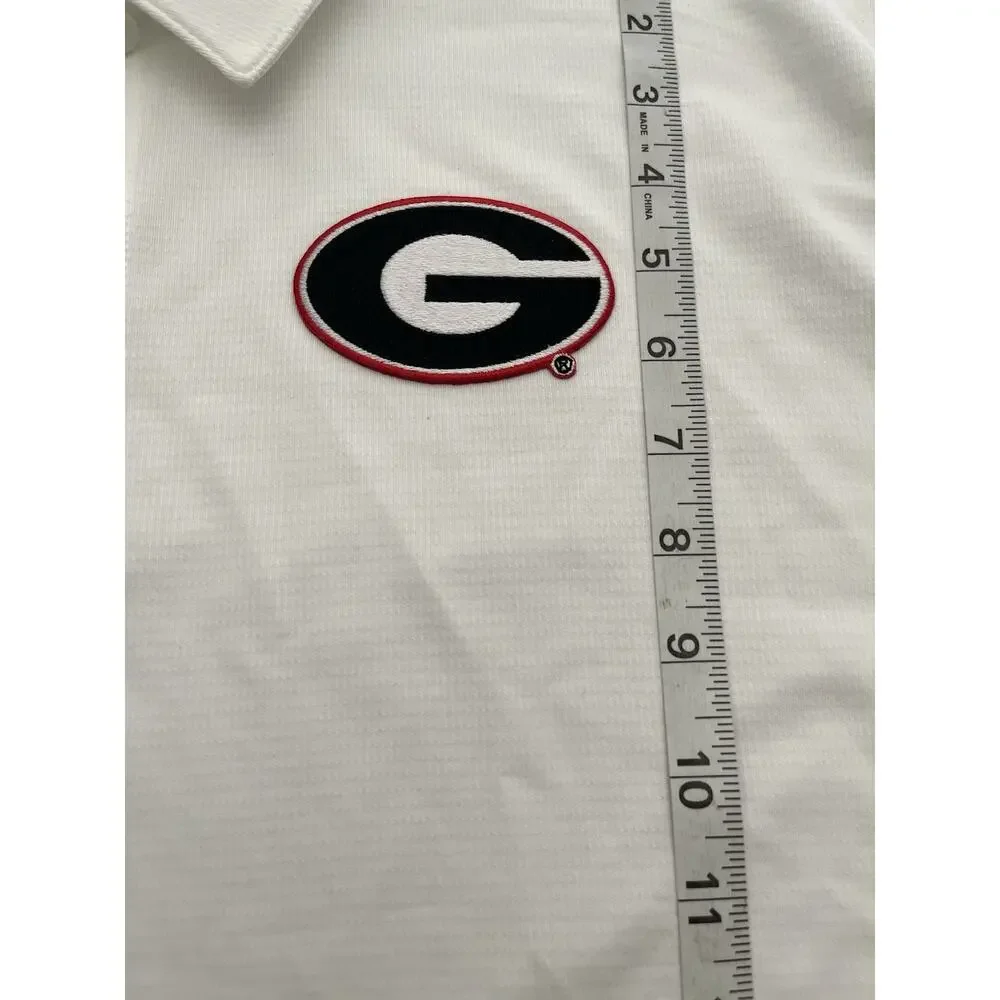 Georgia Bulldogs UGA Collegiate White Nike Dri-Fit Polo Shirt Men's 2XL NWT